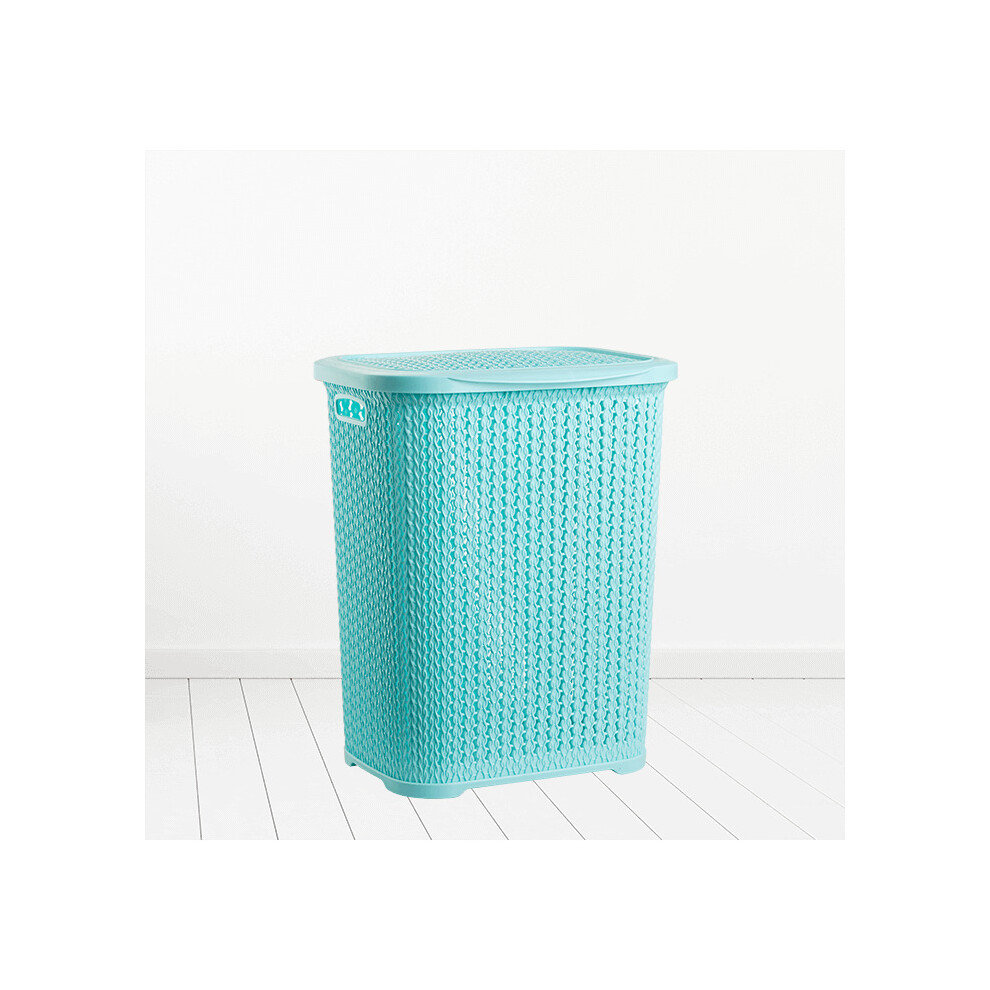 (Blue) Plastic Laundry Basket Clothes Washing Bin Storage Hamper Small Large Organiser