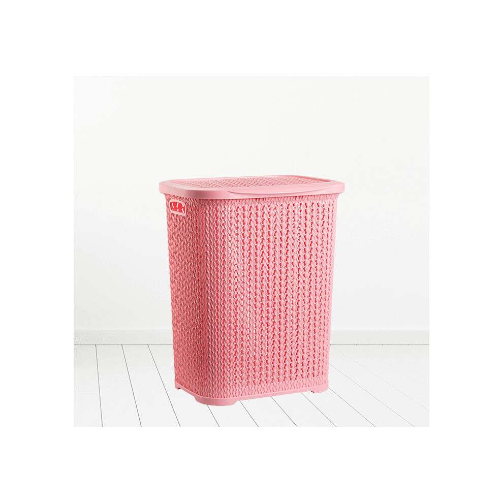 (Pink) Plastic Laundry Basket Clothes Washing Bin Storage Hamper Small Large Organiser