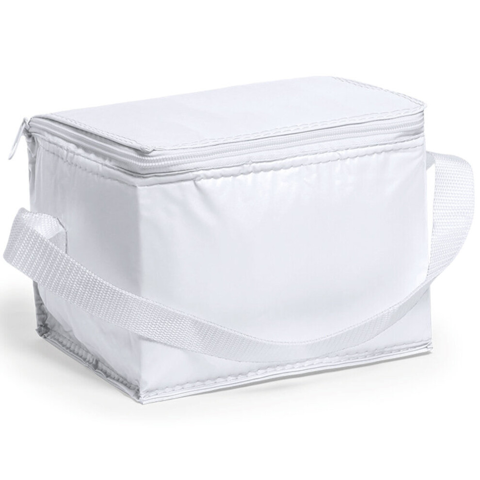 (White) Insulated 6 Can Cool Cooler Drinks Picnic Bag