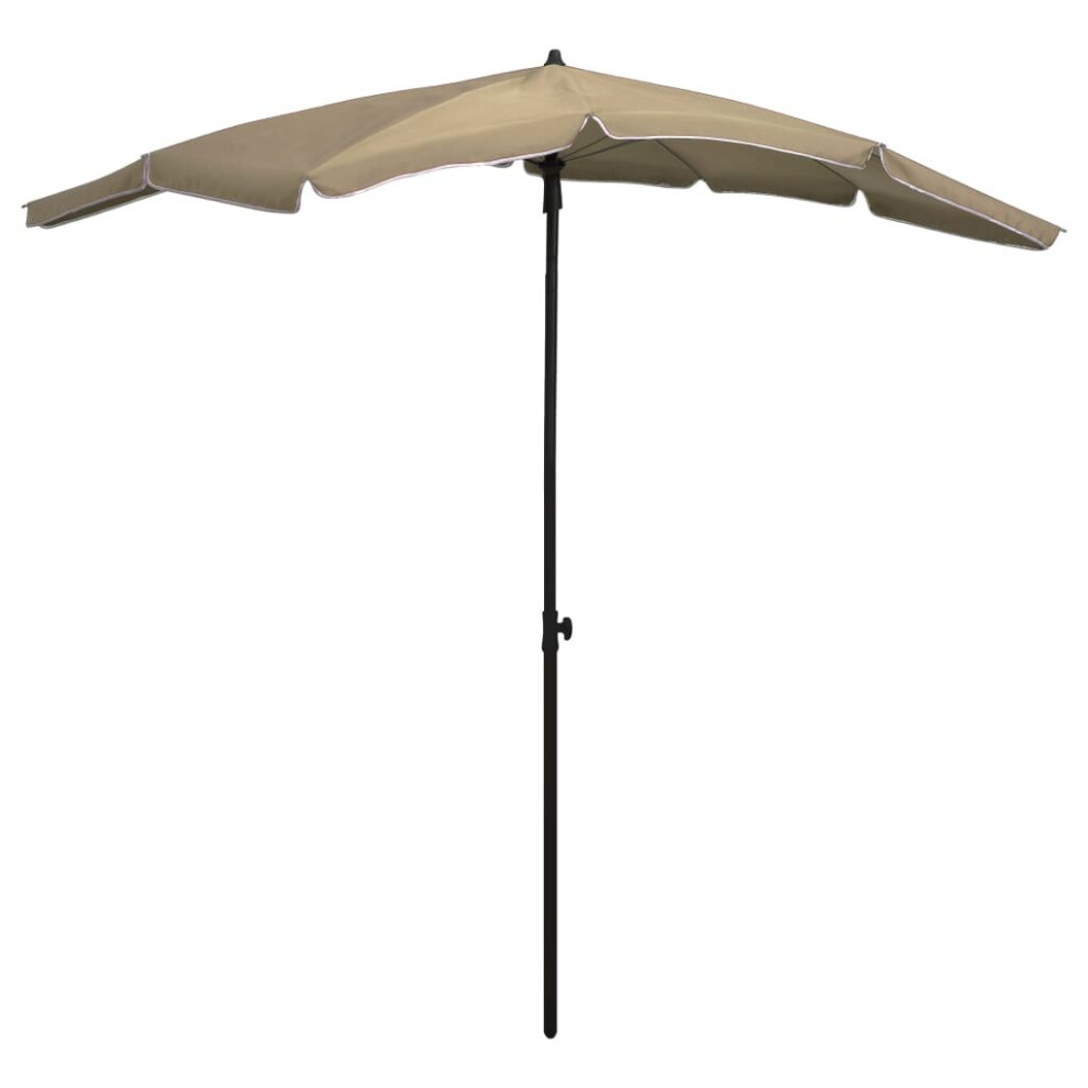 vidaXL Garden Parasol with Pole 200x130 cm Taupe Umbrella Garden Patio Parasol