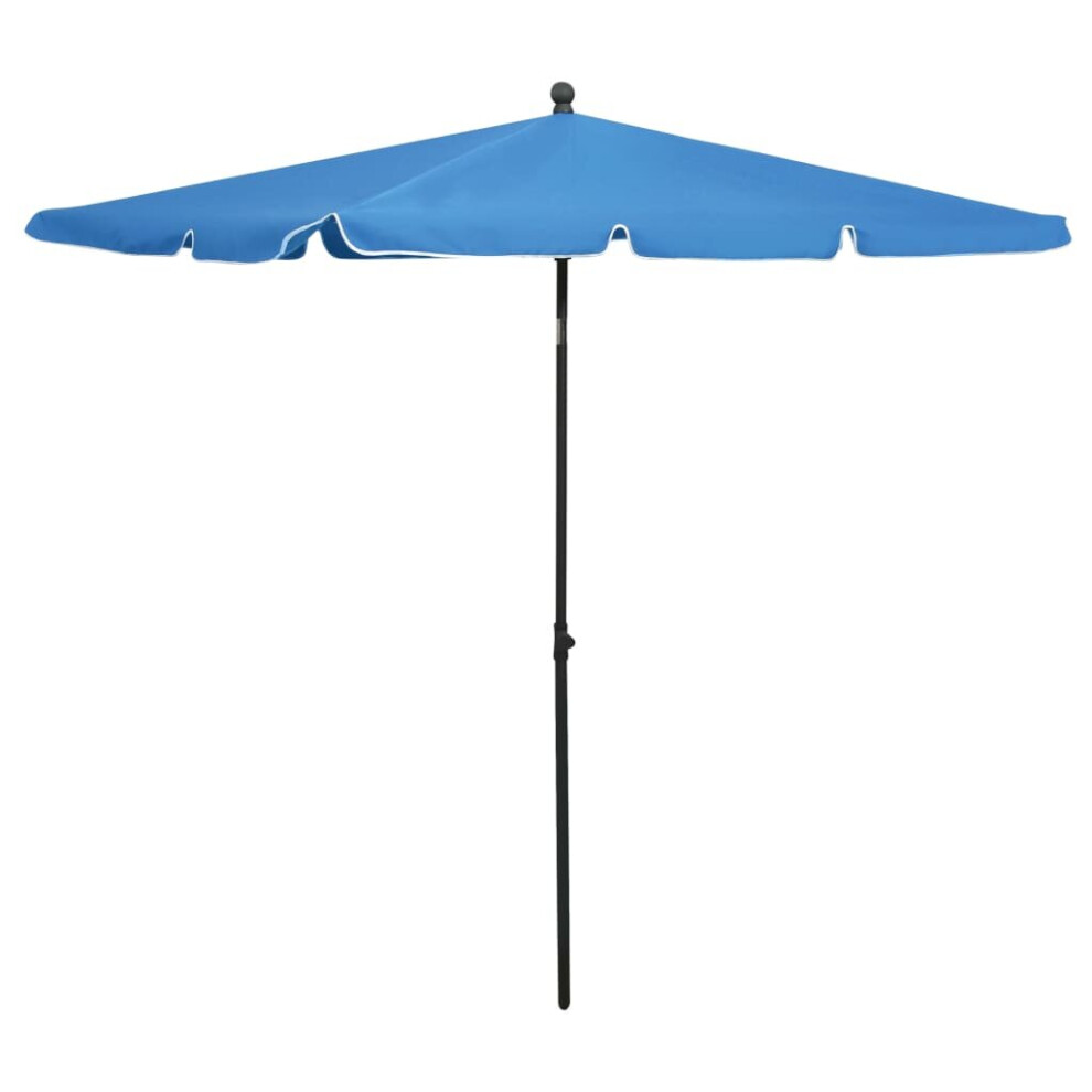Vidaxl Garden Parasol With Pole Sunshade Outdoor Umbrella Canopy Azure Blue