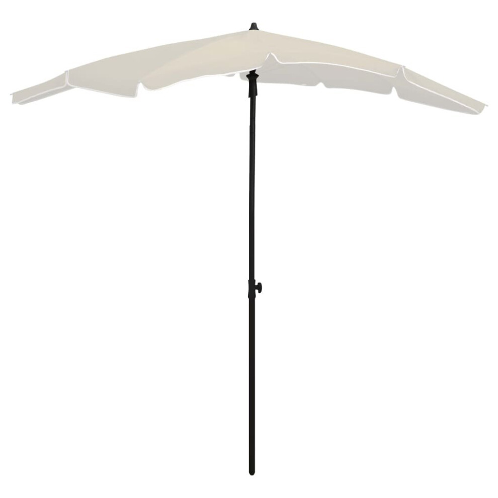 vidaXL Garden Parasol with Pole 200x130 cm Sand Umbrella Garden Patio Parasol