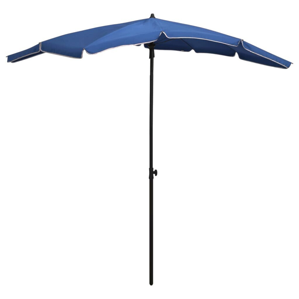 vidaXL Garden Parasol with Pole 200x130 cm Azure Blue Umbrella Patio Parasol