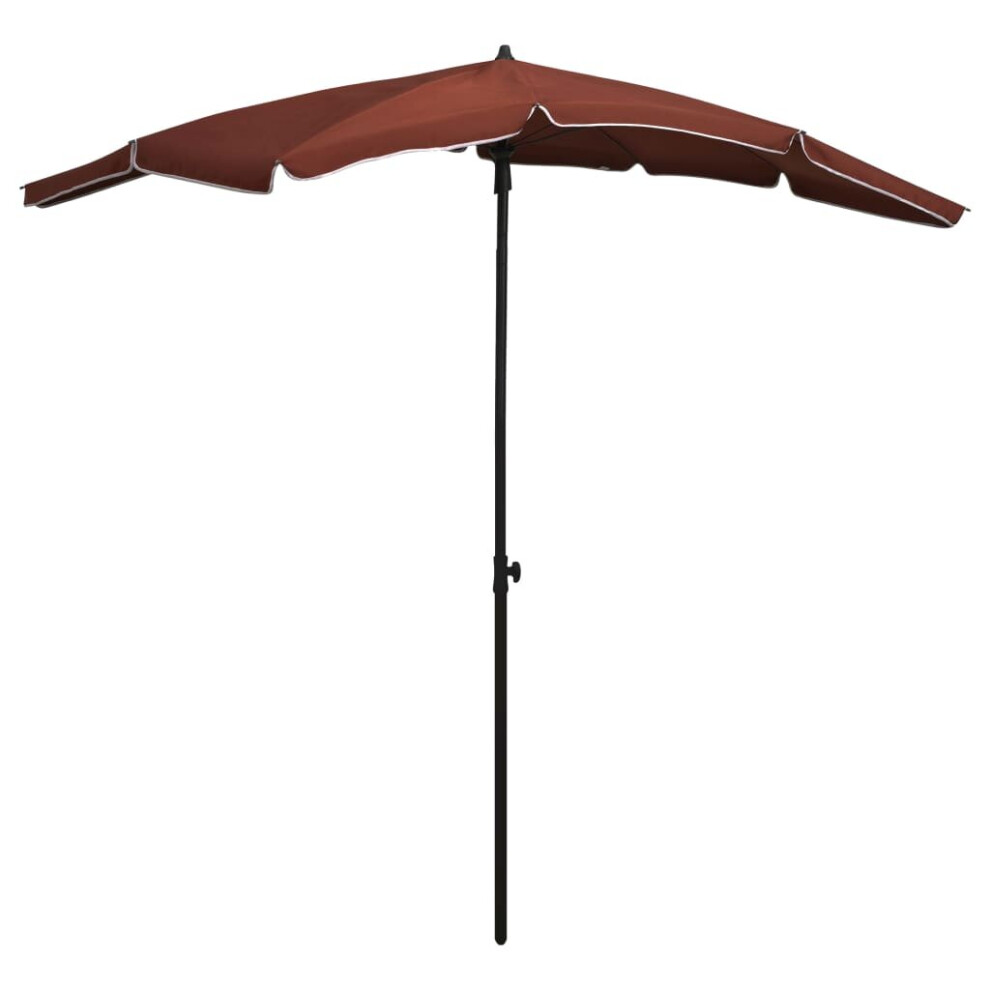 vidaXL Garden Parasol with Pole Sunshade Outdoor Umbrella Canopy Terracotta