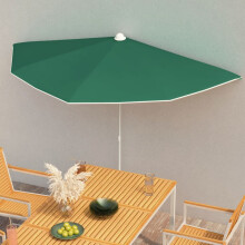 vidaXL Halb-Sonnenschirm mit Mast 180x90 cm Grün
