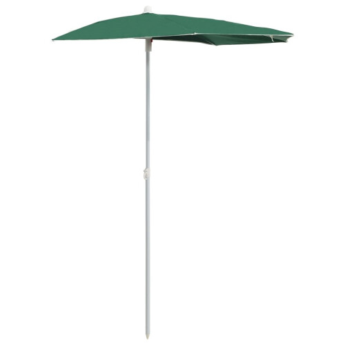VidaXL vidaXL Halb-Sonnenschirm mit Mast 180x90 cm Grün 1