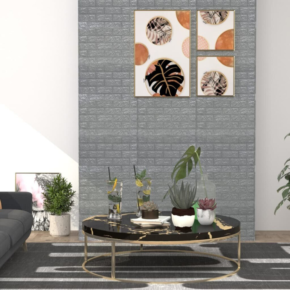 vidaXL 40x 3D Wallpaper Bricks Self-adhesive Anthracite Wall Stickers Brick 3D