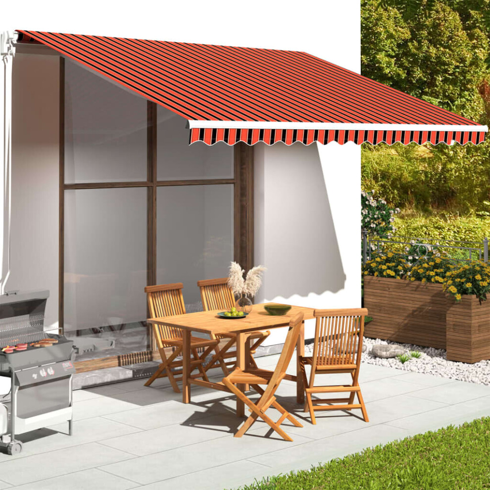 Vidaxl Replacement Fabric For Awning And Patio Canopy Awning Top Orange/Brown