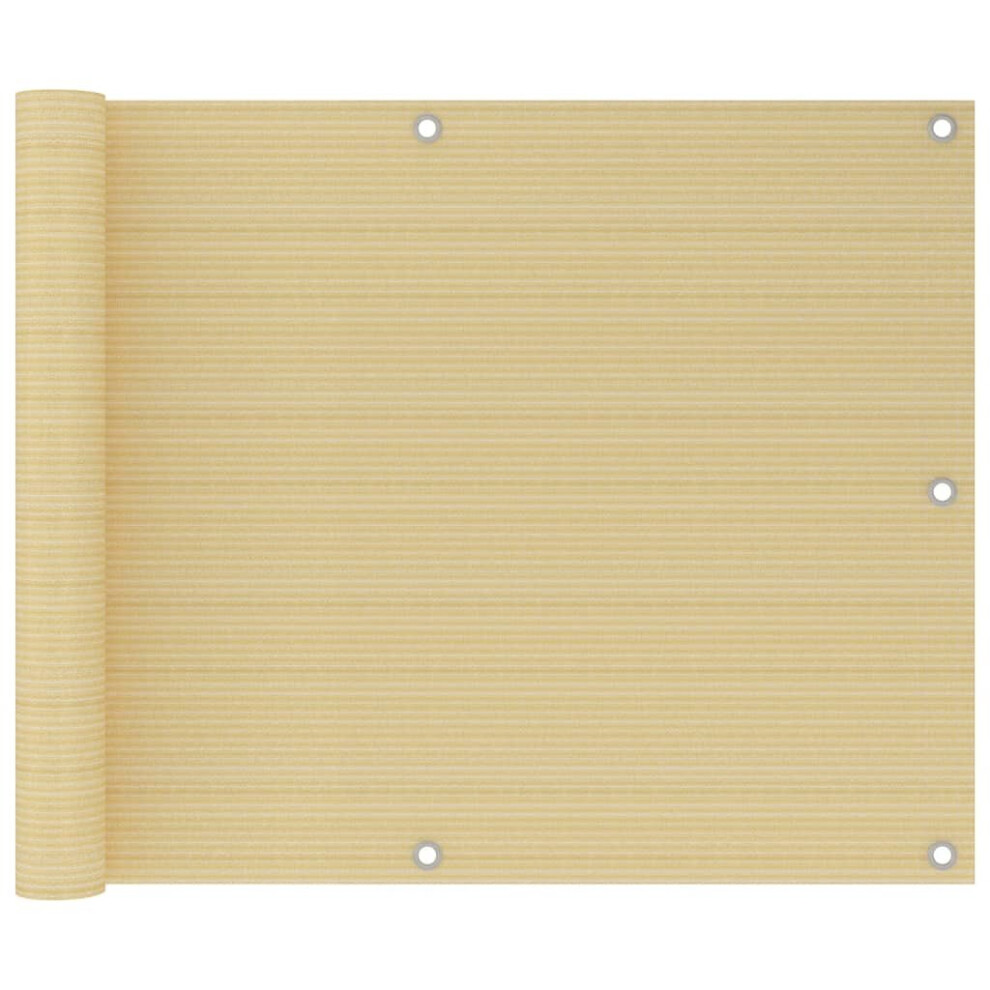 vidaXL Balcony Screen Beige 75x300 cm HDPE Outdoor Patio Garden Sun Shelter