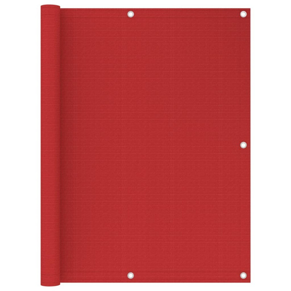 Vidaxl Balcony Screen Red 120X500 Cm Hdpe Balcony Privacy Protective Screen