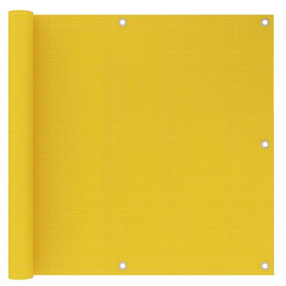 Vidaxl Balcony Screen Yellow 90X500 Cm Hdpe Balcony Privacy Protective Screen