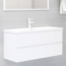 vidaXL Sink Cabinet with Built-in Basin White Engineered Wood Bathroom Basin