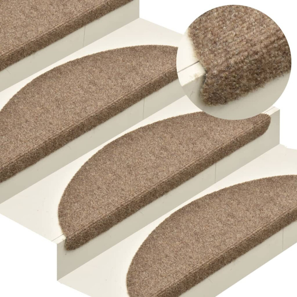 vidaXL Self-adhesive Stair Mats 10 pcs Beige 56x17x3 cm Stair Tread Needle Punch