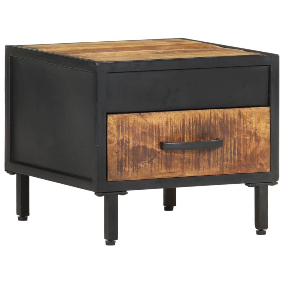 vidaXL Mango Wood Bedside Cabinet Rough Home End Table Nightstand Furniture