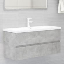 vidaXL Sink Cabinet with Built-in Basin Concrete Grey Engineered Wood Basin