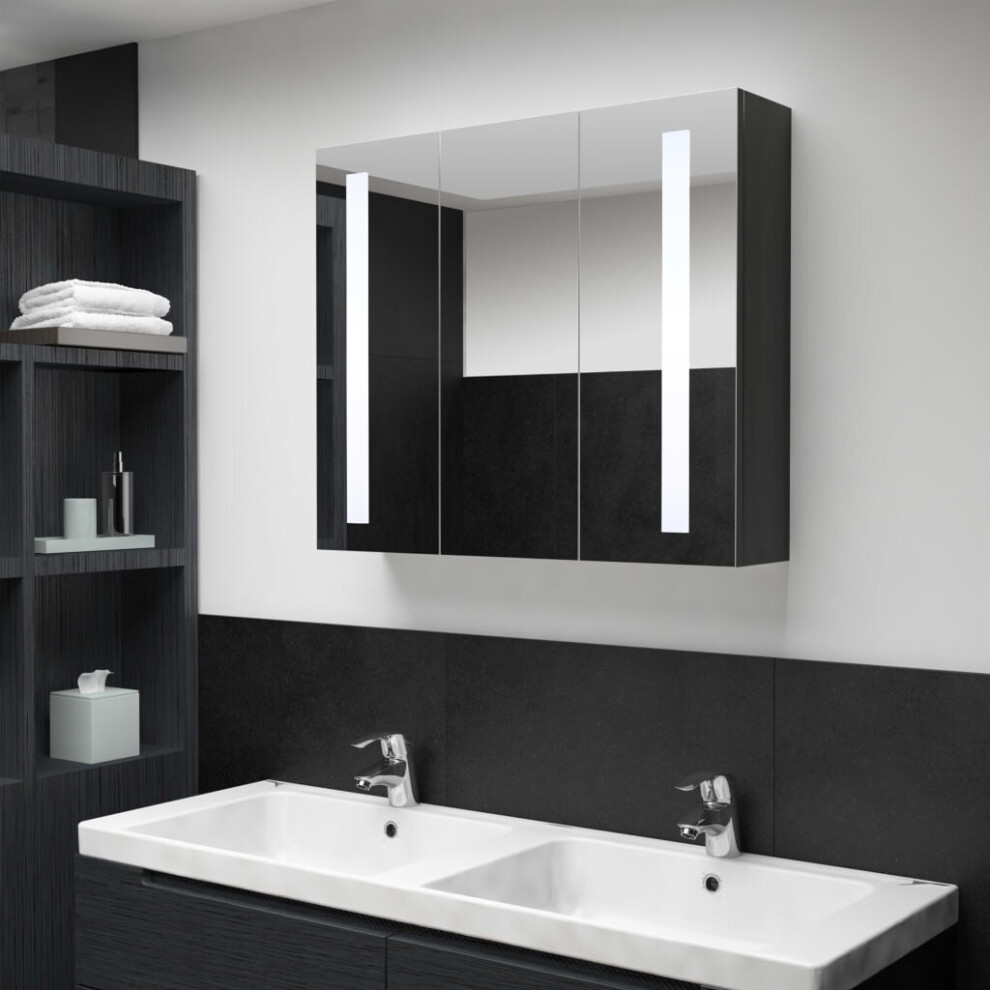 vidaXL LED Bathroom Mirror Cabinet LED Mirrored Cabinet Wall Cabinet Room