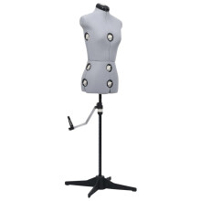vidaXL Adjustable Dress Form Female Grey S Size 33-40 Dressmaking Mannequin