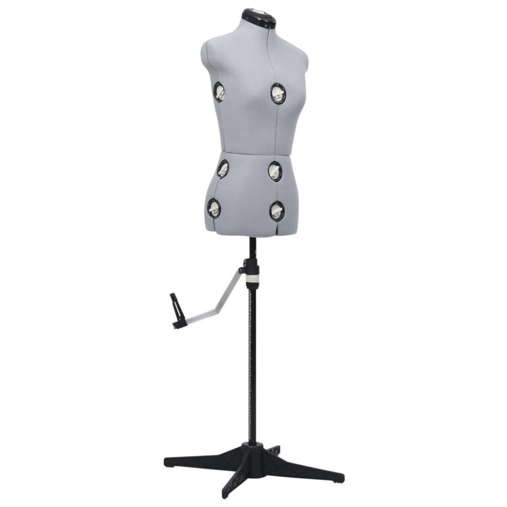 Vidaxl Adjustable Dress Form Female Grey S Size 33-40 Dressmaking Mannequin