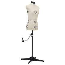vidaXL Adjustable Dress Form Female Cream S Size 33-40 Dressmaking Mannequin