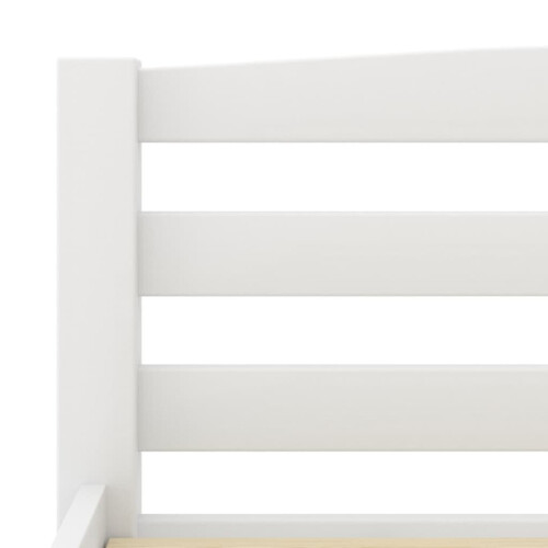 VidaXL vidaXL Solid Wood Pine Bed Frame White 200x200 cm Wooden Bedstead Bed Base 1