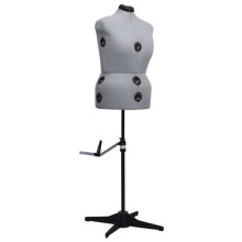 vidaXL Adjustable Dress Form Female Grey L Size 44-50 Dressmaking Mannequin