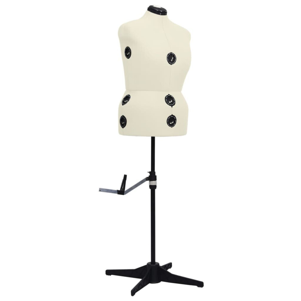 Vidaxl Adjustable Dress Form Female Cream L Size 44-50 Dressmaking Mannequin