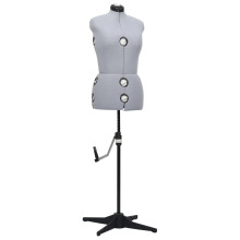 vidaXL Adjustable Dress Form Female Grey M Size 40-46 Dressmaking Mannequin