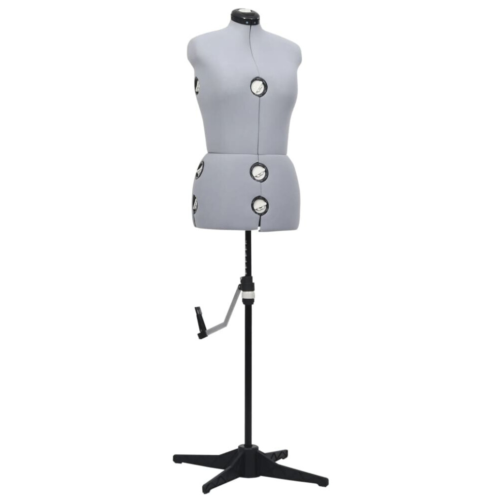 vidaXL Adjustable Dress Form Female Grey M Size 40-46 Dressmaking Mannequin