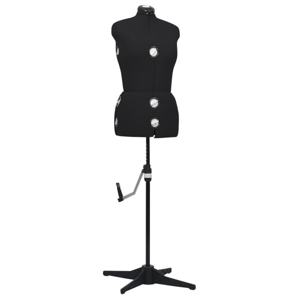 vidaXL Adjustable Dress Form Female Black M Size 40-46 Dressmaking Mannequin