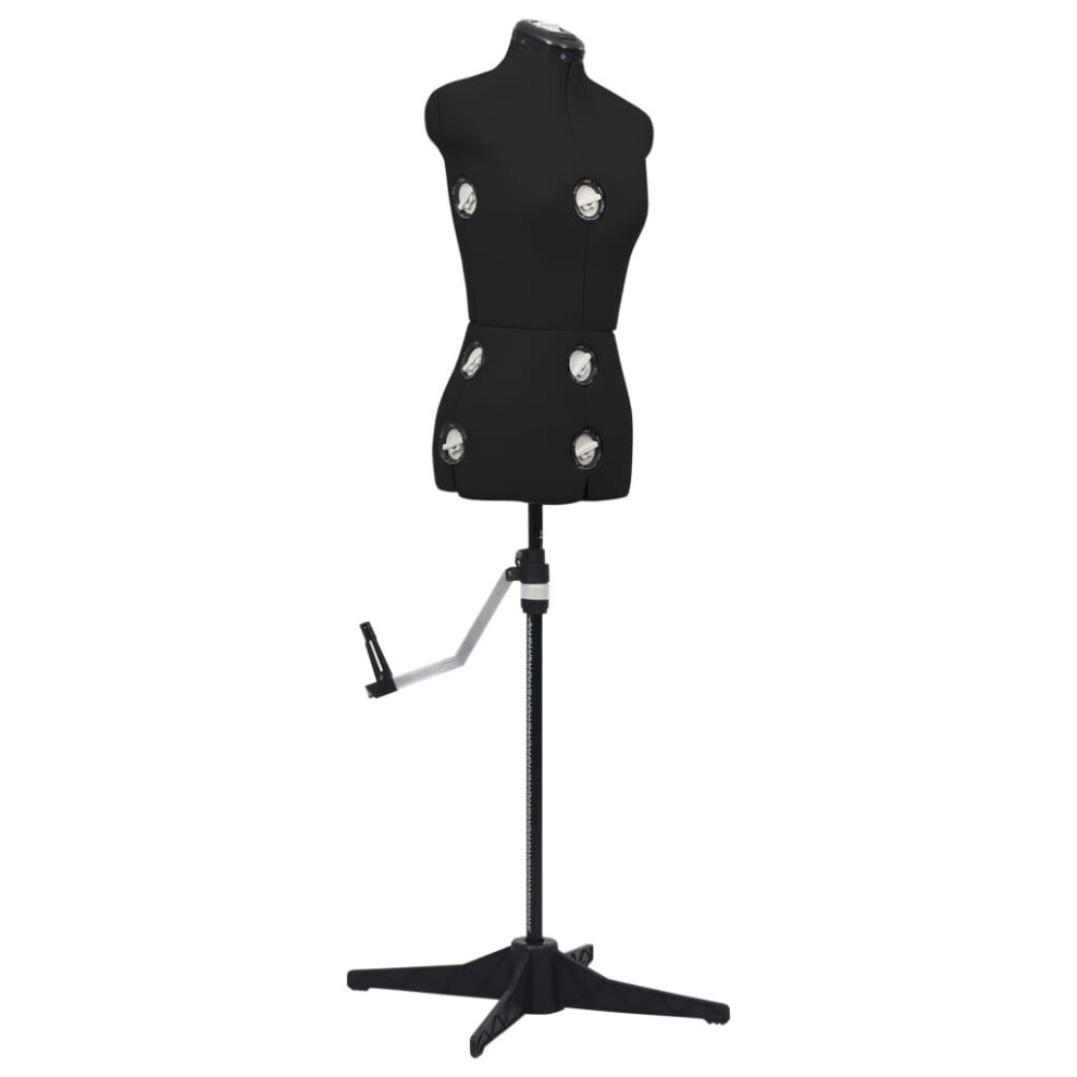 Vidaxl Adjustable Dress Form Female Black S Size 33-40 Dressmaking Mannequin