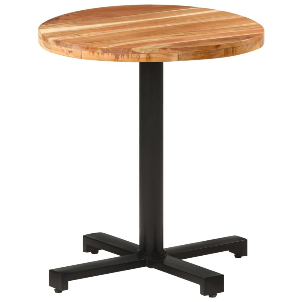 vidaXL Solid Acacia Wood Bistro Table Round ?70x75 cm Dining Dinner Table