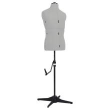vidaXL Adjustable Dress Form Male Grey Size 37-45 Home Dressmaking Mannequin