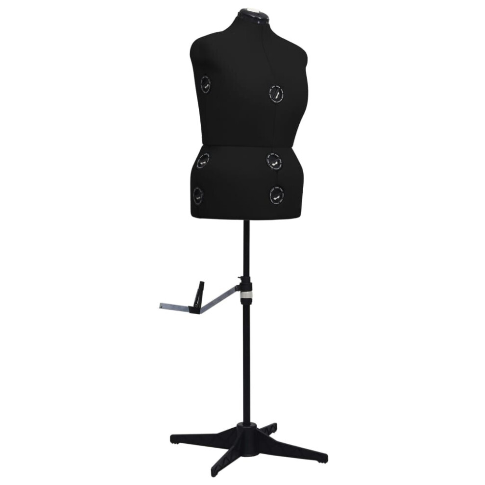 vidaXL Adjustable Dress Form Female Black L Size 44-50 Dressmaking Mannequin