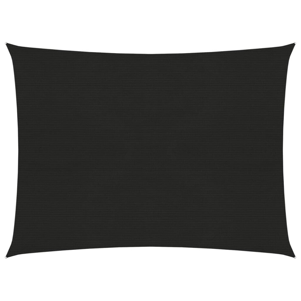 Vidaxl Sunshade Sail 160 G/M² 3X4 M Hdpe Outdoor Patio Sunscreen Canopy Black