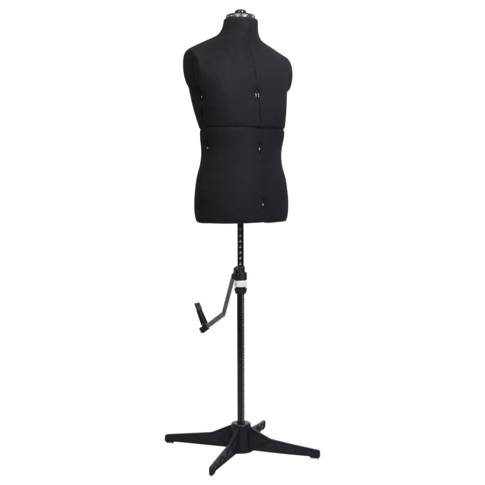 Vidaxl Adjustable Dress Form Male Black Size 37-45 Home Dressmaking Mannequin