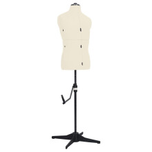 vidaXL Adjustable Dress Form Male Cream Size 37-45 Home Dressmaking Mannequin