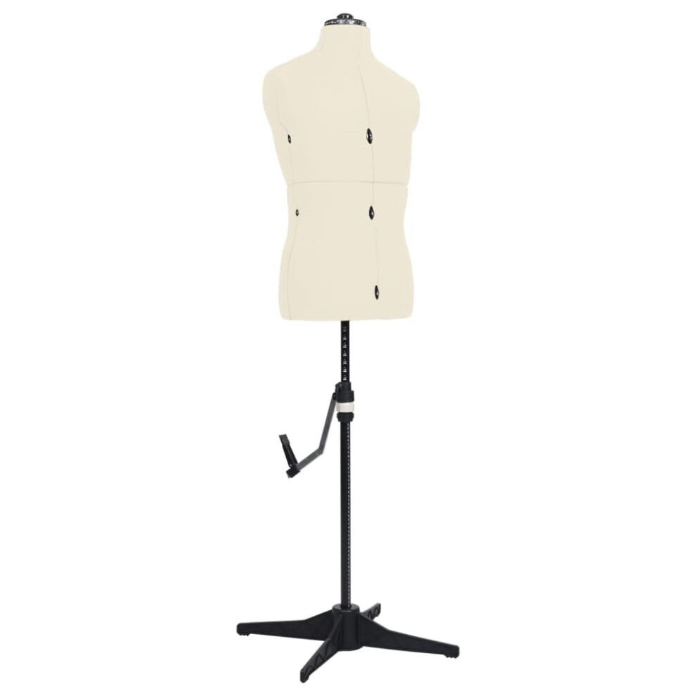 Vidaxl Adjustable Dress Form Male Cream Size 37-45 Home Dressmaking Mannequin
