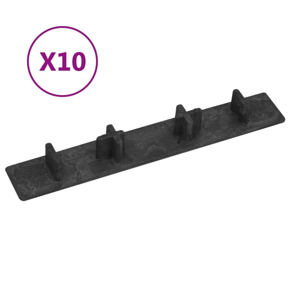 vidaXL 10x Decking End Cap Black Plastic Deck Board Home Decking Accessories