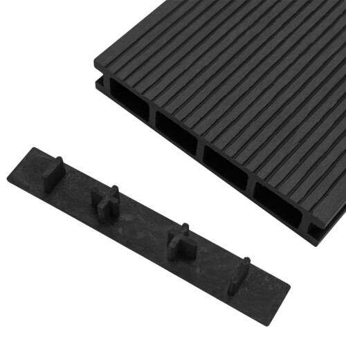 VidaXL vidaXL 10x Decking End Cap Black Plastic Deck Board Home Decking Accessories 1