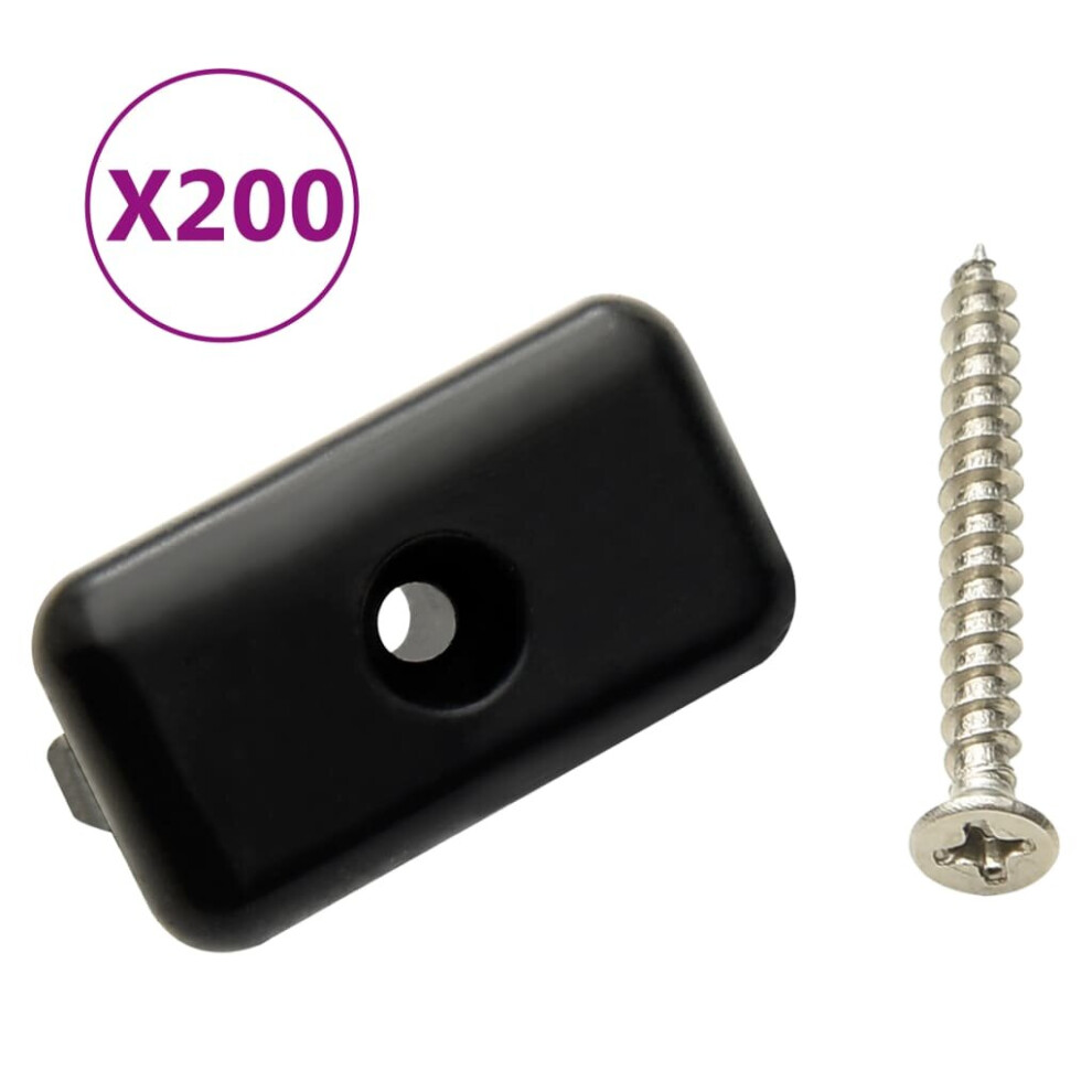 vidaXL 200x Decking Clips with Screws Plastic and Stainless Steel304 Clip Sets