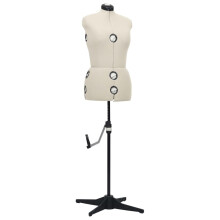 vidaXL Adjustable Dress Form Female Cream M Size 40-46 Dressmaking Mannequin