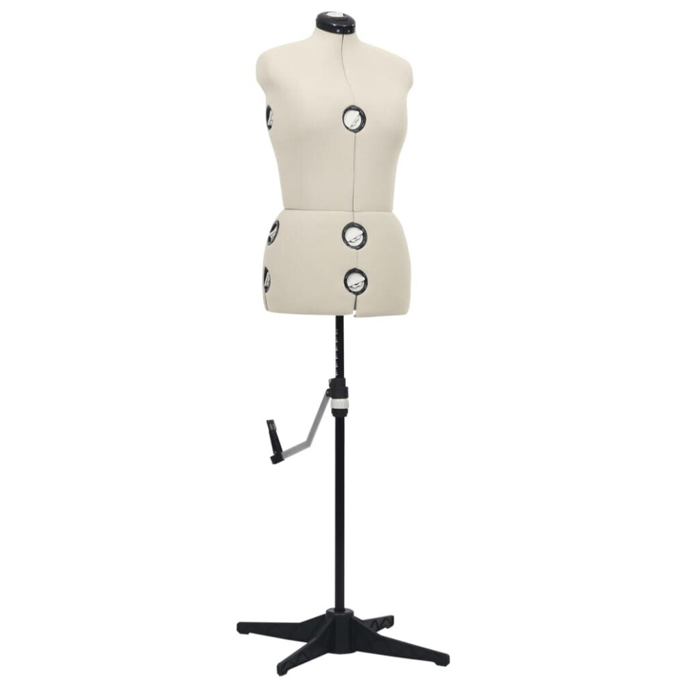 vidaXL Adjustable Dress Form Female Cream M Size 40-46 Dressmaking Mannequin