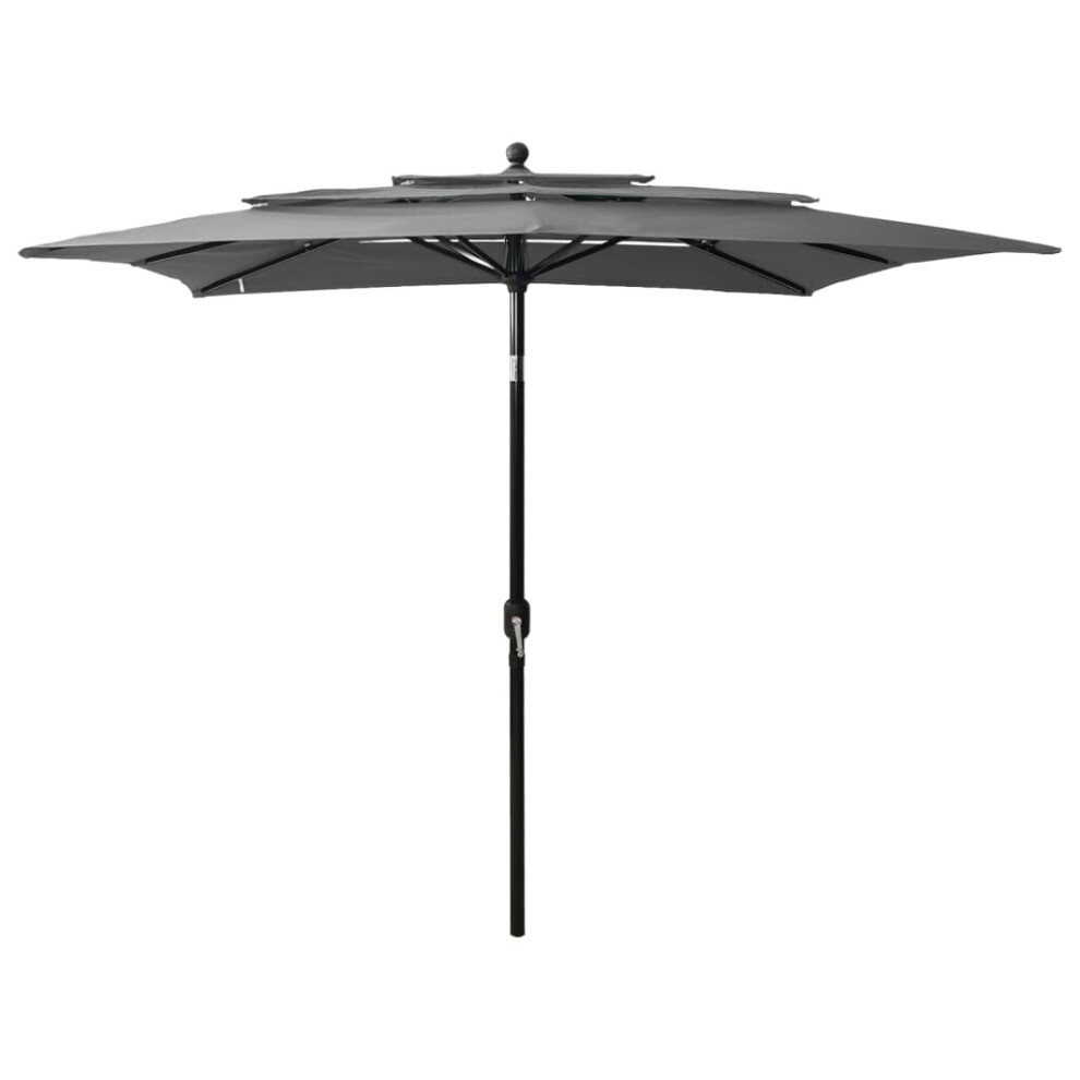 Vidaxl 3-Tier Garden Parasol With Aluminium Pole Outdoor Umbrella Anthracite