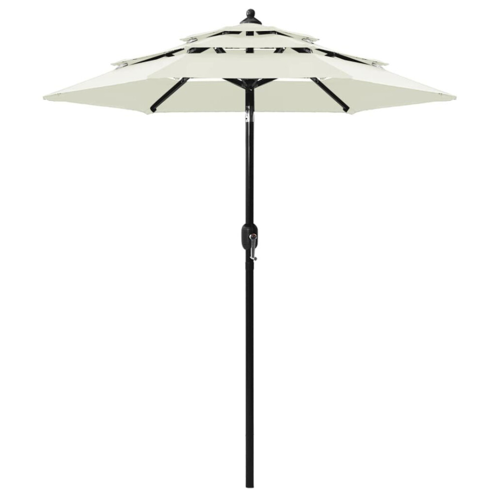 vidaXL 3-Tier Parasol With Aluminium Pole Sand Outdoor Patio Sunshade Cover