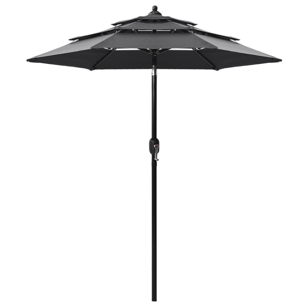 vidaXL 3-Tier Parasol with Aluminium Pole Anthracite Patio Sunshade Cover