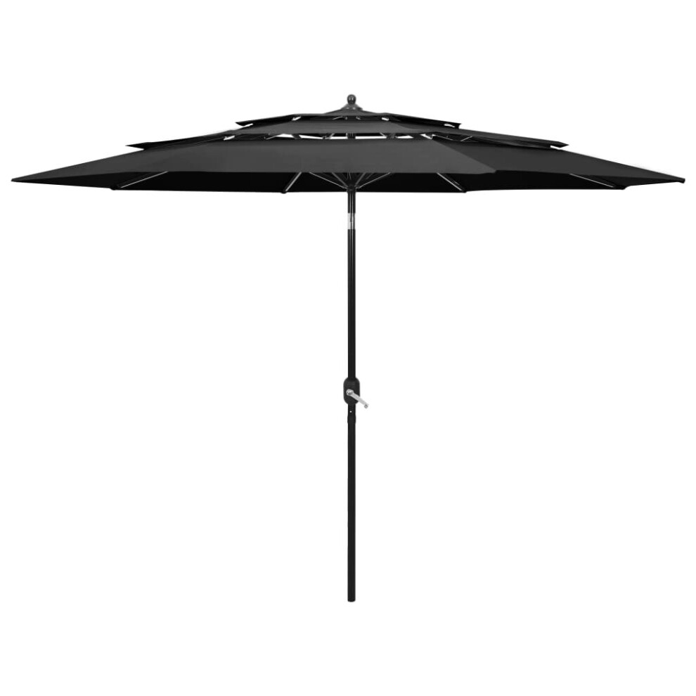 vidaXL 3-Tier Parasol with Aluminium Pole Anthracite Patio Sunshade Cover