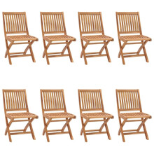 vidaXL 8x Solid Teak Wood Folding Garden Chairs Outdoor Seating Dining Chairs