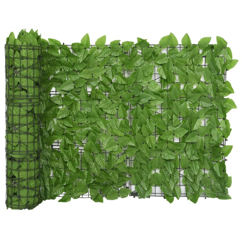 vidaXL Balcony Screen with Green Leaves 300x75 cm Outdoor Privacy Screen Fence