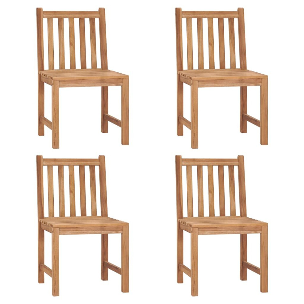 Vidaxl 4X Solid Teak Wood Garden Chairs Outdoor Furniture Garden Seating