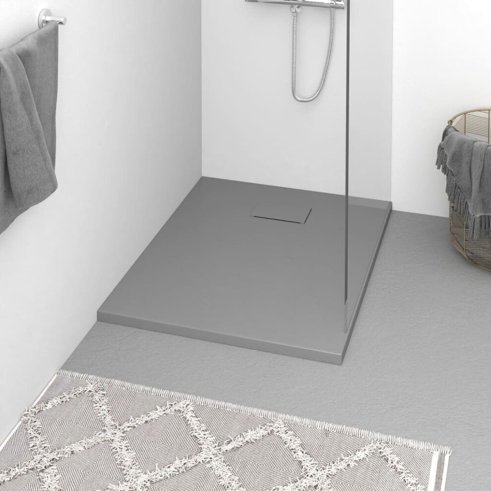 vidaXL Shower Base Tray SMC Grey 90x70 cm Modern Bathroom Shower Receptor